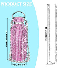 Load image into Gallery viewer, Diamond Water Bottle Bling Rhinestone Stainless Steel Thermal Bottle Refillable Water Bottle Insulated Water Bottle Glitter Water Bottle with Chain for Women (Black,750ml)