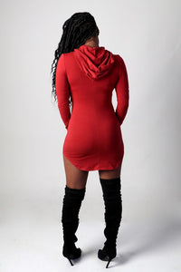 Hoodie Dress - Red